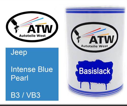 Jeep, Intense Blue Pearl, B3 / VB3: 500ml Lackdose, von ATW Autoteile West.